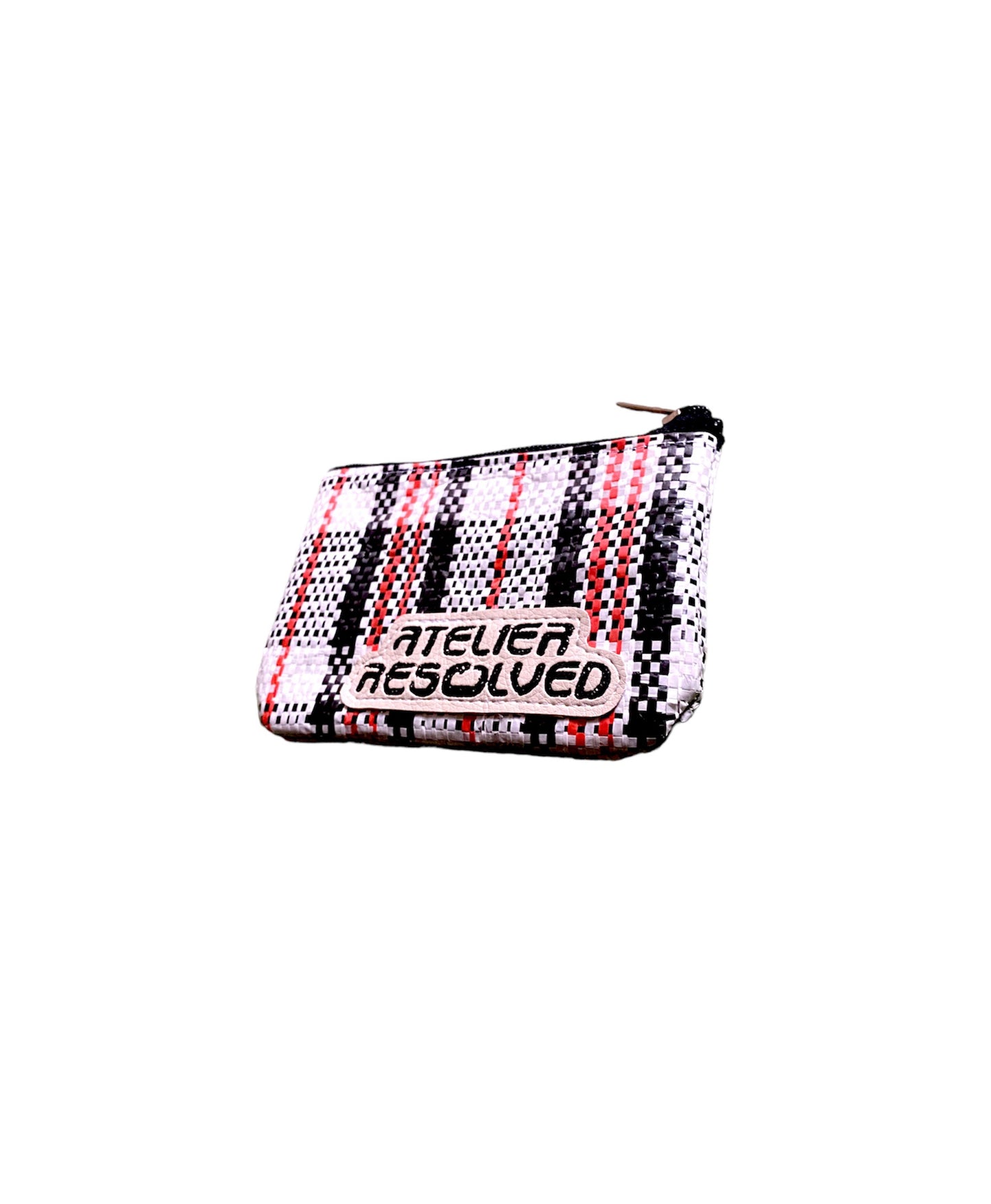 Upcycled wallet black rafia
